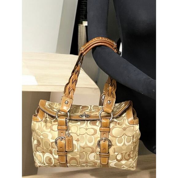 Y2K Coach 10995 Chelsea Optic Signature Turn Lock Satchel & Checkbook Wallet - Picture 10 of 16